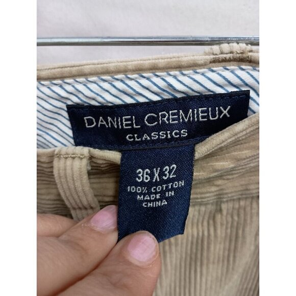 Daniel Cremieux Classics Mens Corduroy Chino Pants Size 36 X 32 Beige Preppy - Picture 6 of 7